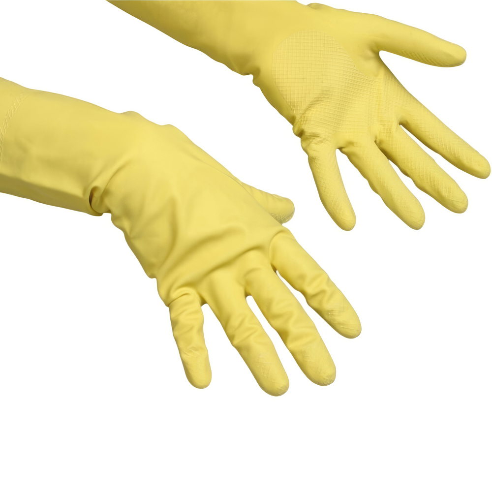 Vileda Γάντια Latex Πολλαπλών Χρήσεων Κίτρινα Large
