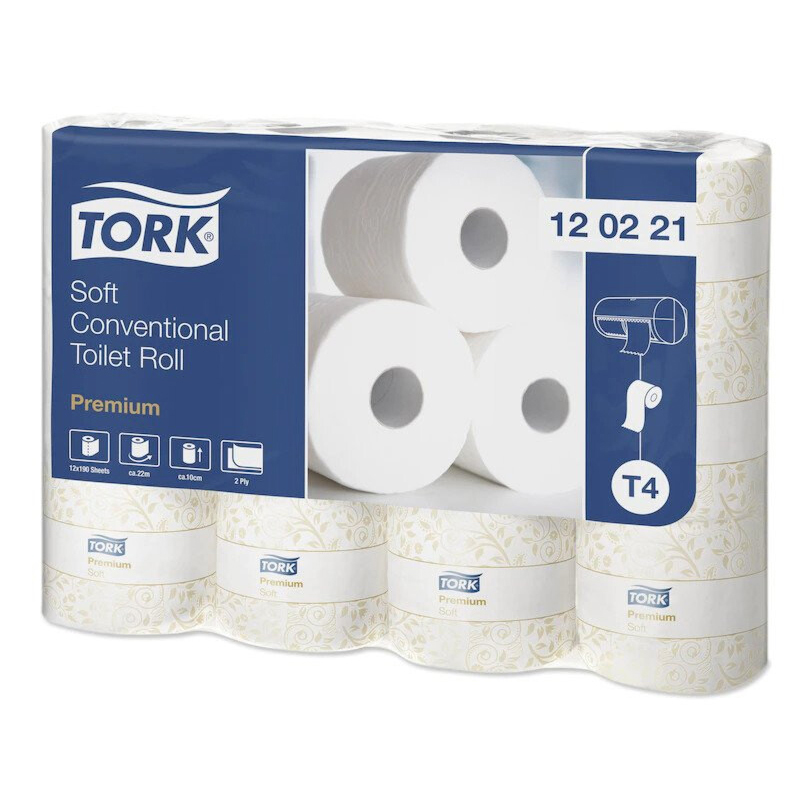 Tork Χαρτί Τουαλέτας Soft 2 Φύλλων Λευκό Με Περιτύλιγμα 22 m 12 Τεμ