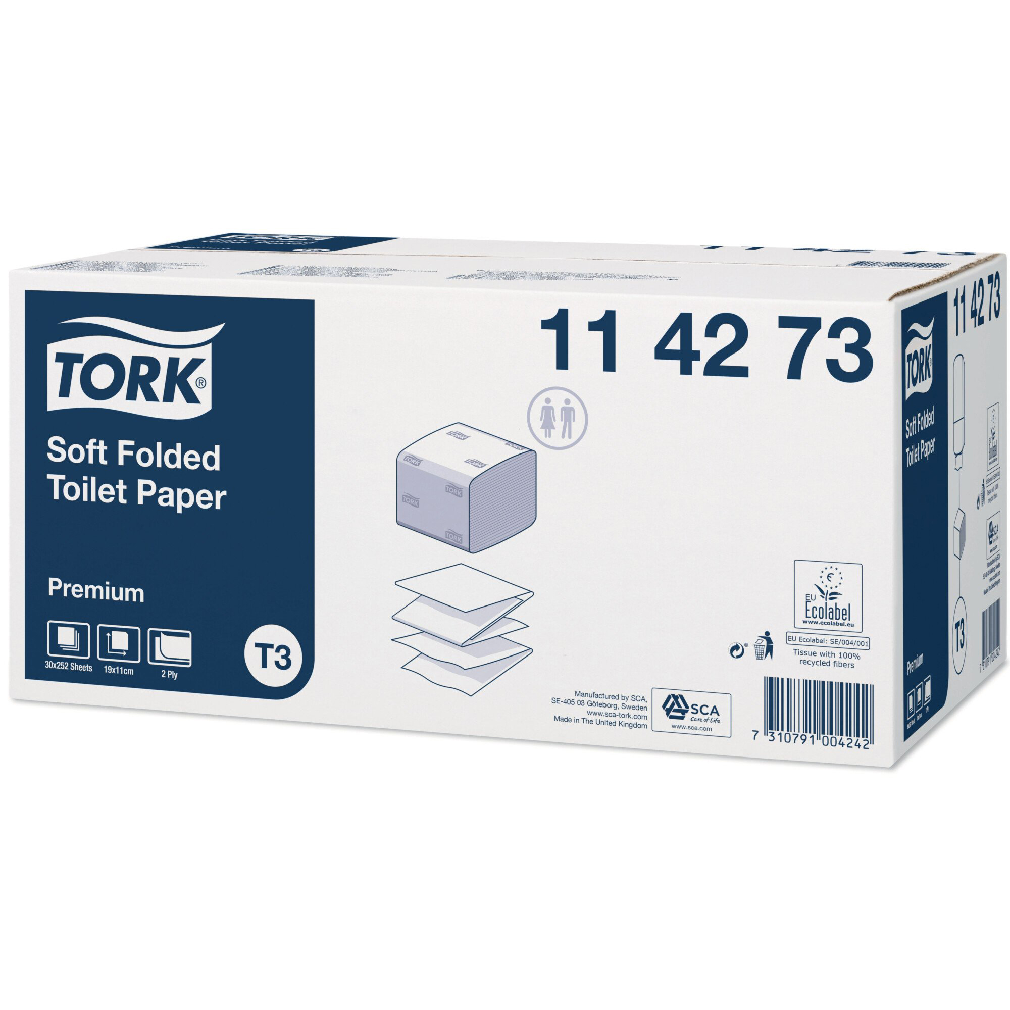 Tork Χαρτί Τουαλέτας  Soft Φύλλο-Φύλλο  Λευκό 252 Τεμ