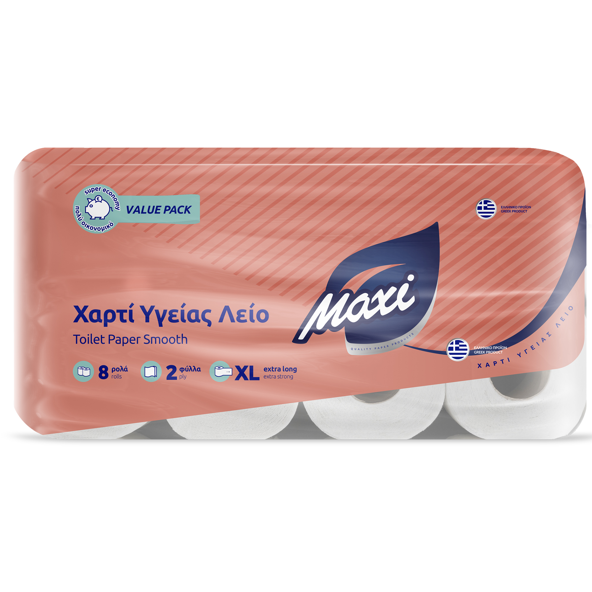 Χαρτί Τουαλέτας 2 Φύλλων Λείο 150 gr 8 Τεμ
