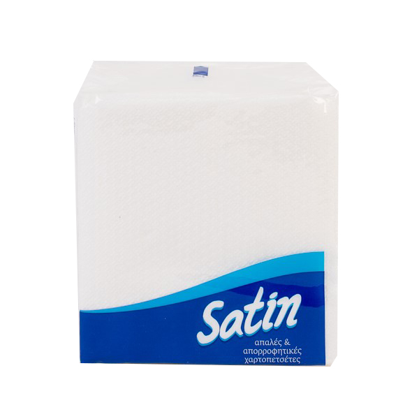 Χαρτοπετσέτα Satin 1 Φύλλου Λευκή 28 x 30 cm 50 Τεμ