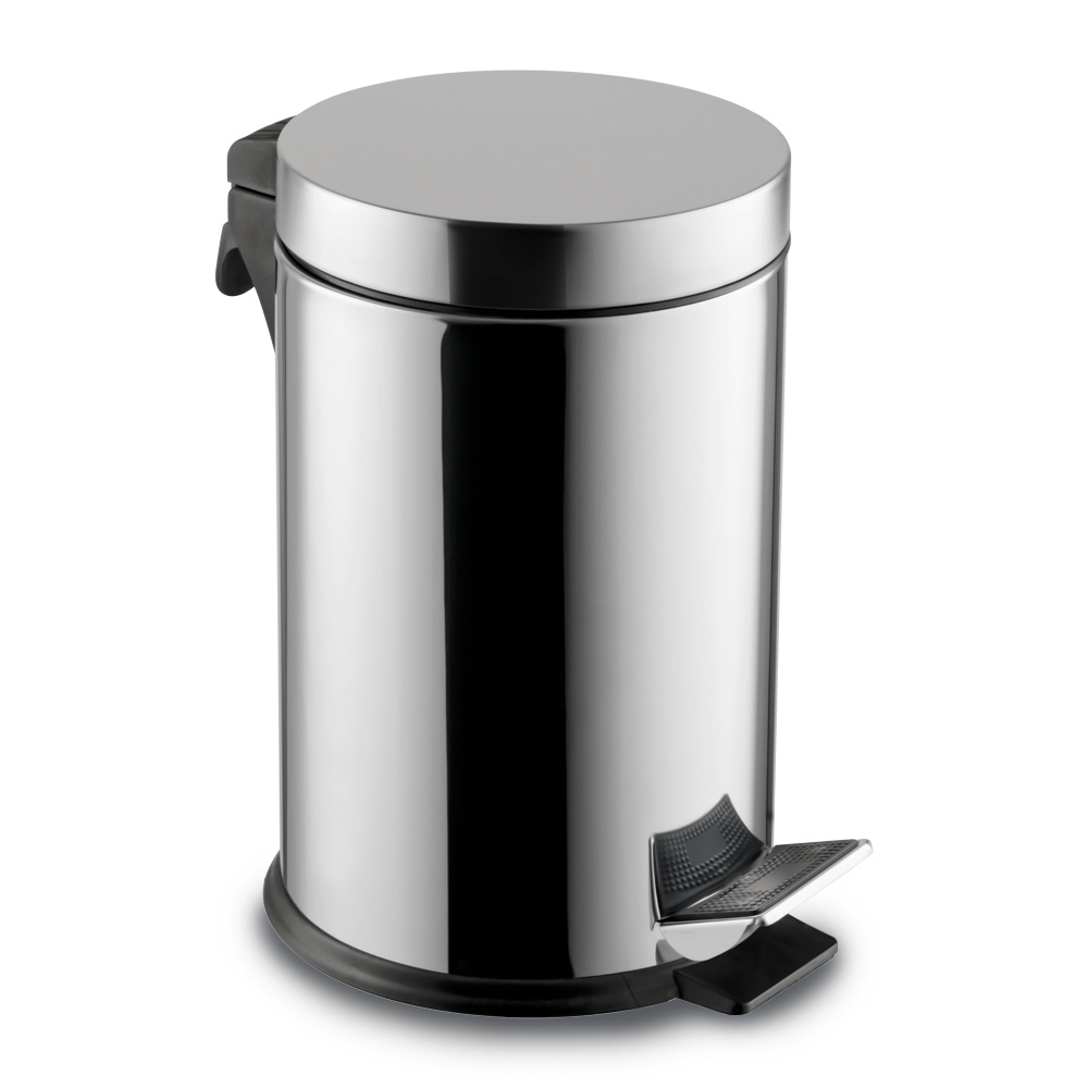 Κάδος Απορριμμάτων Inox Γυαλιστερός Με Πεντάλ 5 Lt