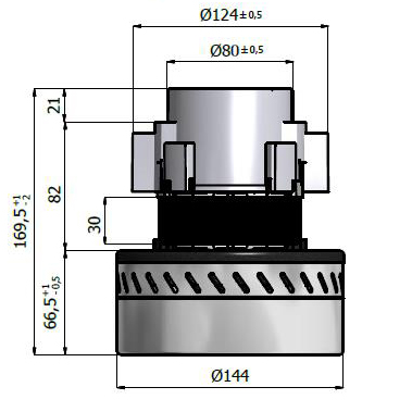 Μοτέρ Νερού/Σκόνης 230V/1200W Με 2 Φτερωτές