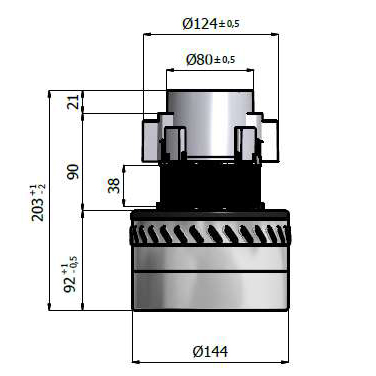 Μοτέρ Νερού/Σκόνης 230V/1350W Με 3 Φτερωτές