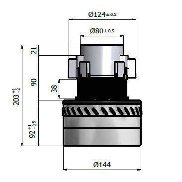 Μοτέρ Νερού/Σκόνης 24V DC/545W Με 3 Φτερωτές