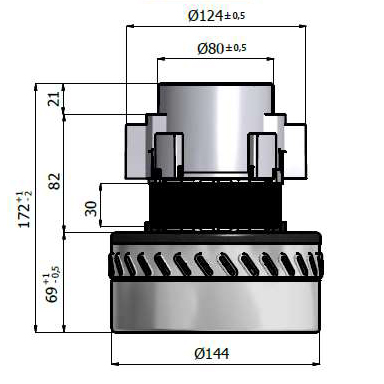 Μοτέρ Νερού/Σκόνης 24V DC/425W Με 2 Φτερωτές