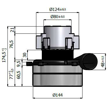 Μοτέρ Με Ρούξουνι 24V DC/566W Με 2 Φτερωτές